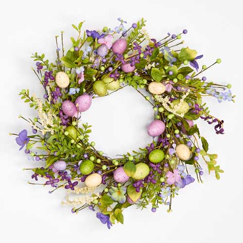 20" Easter Eggs & Foliage Wreath